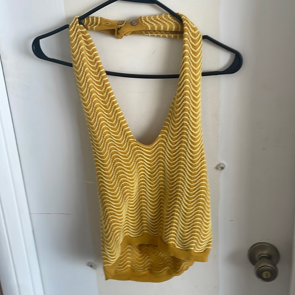 Free people yellow wave halter never worn